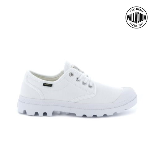 Palladium Pampa OX Originale Women's Oxfords Shoes White | UK L681-XPT